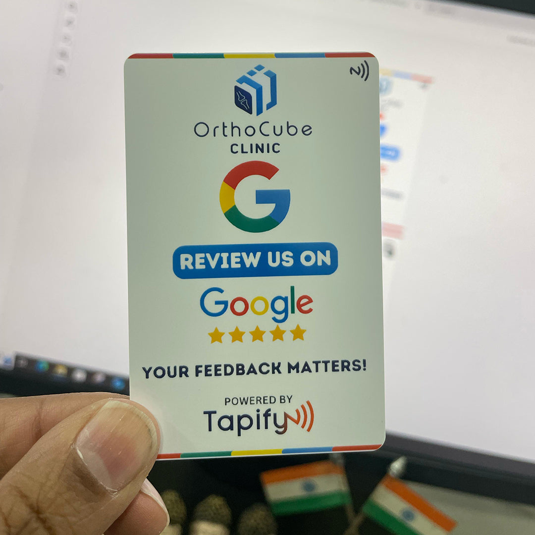 Custom NFC Google Review Card – (Fixed Design, Without Logo, Your Link Added) - Bundle Only