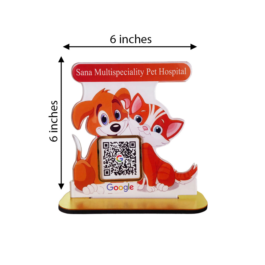 Cat & Dog Shaped 2 in 1 Smart NFC QR Standee - II