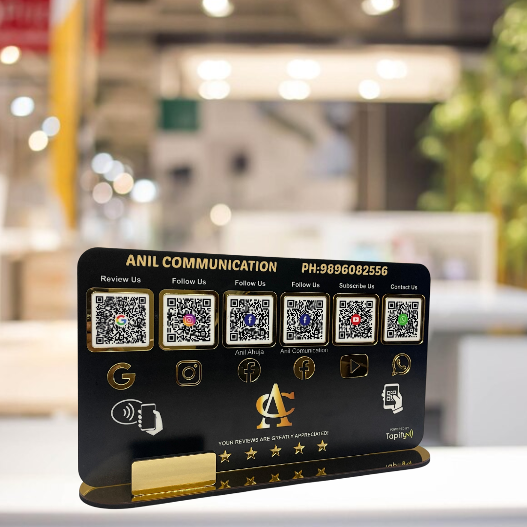 Smart NFC 6-in-1 Table Top Standee - Black Colour