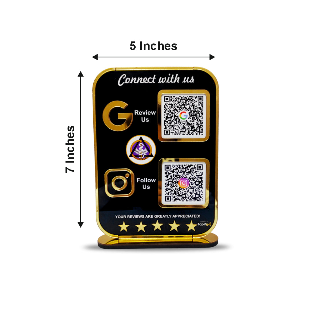 Premium Smart NFC 2-in-1 Table Top Standee | Portrait Style | Jewelry Background Edition