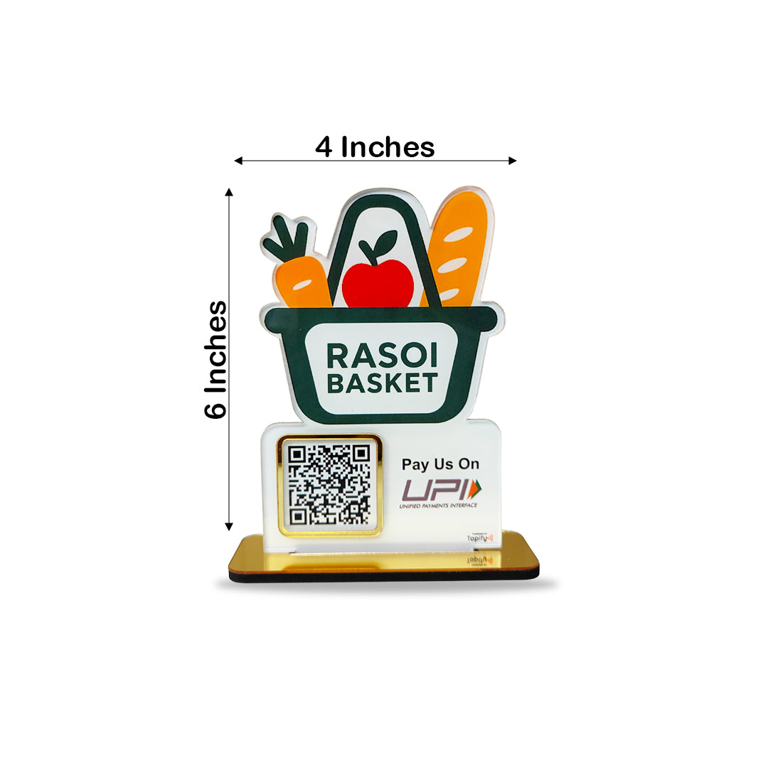 Basket Shaped - Smart NFC 1 QR Table Top Standee
