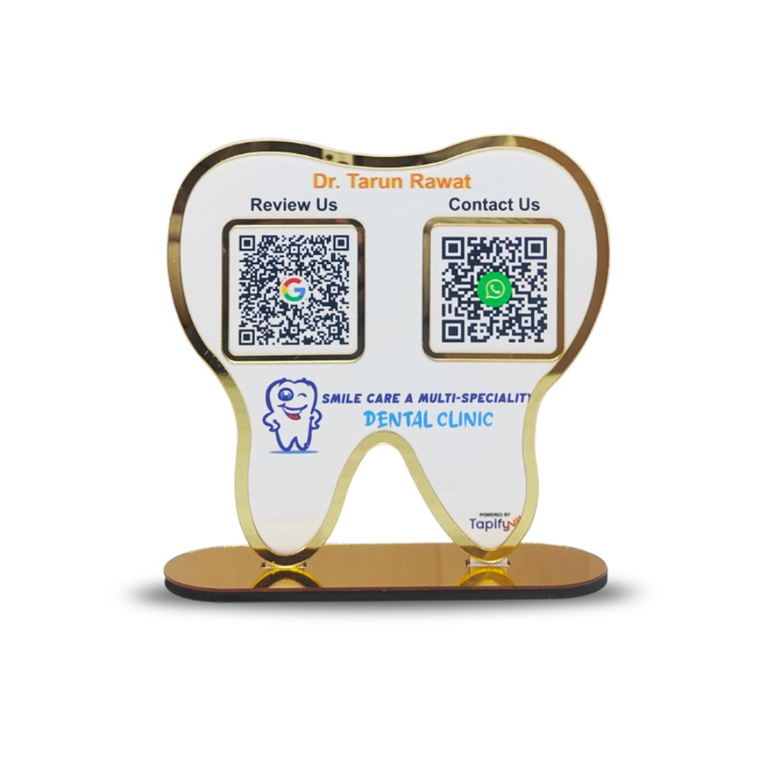 Dental Tooth Shaped Smart NFC 2-in-1 Standee - For Dentists