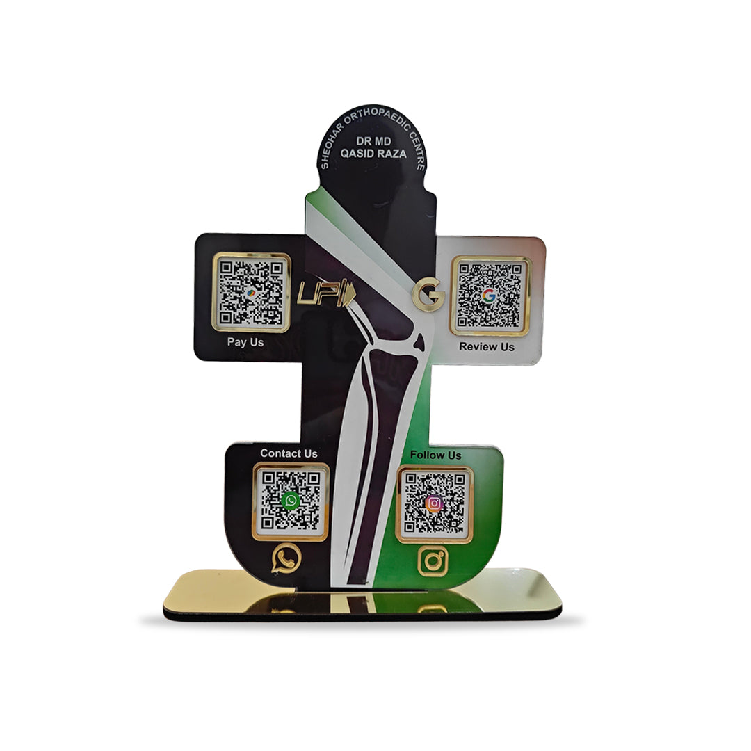 Smart NFC 4-in-1 Tabletop Standee – Knee joint (orthopedic theme)