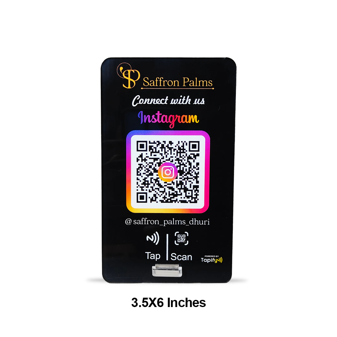 Insta Connect Smart NFC Single QR Tabletop Standee | Slanting Style