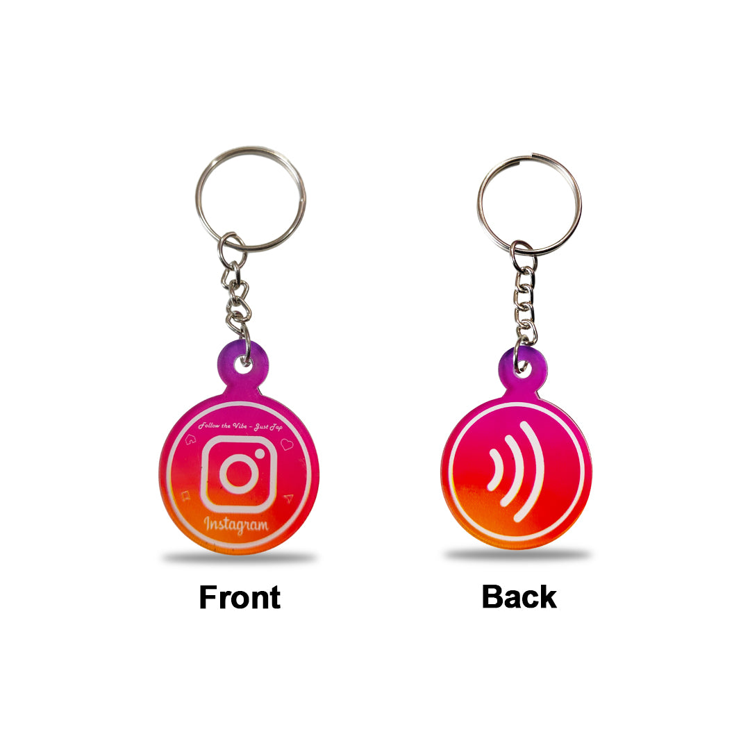 Smart NFC Instagram Keyring - without QR Code(Fixed Design, Your Link Added)