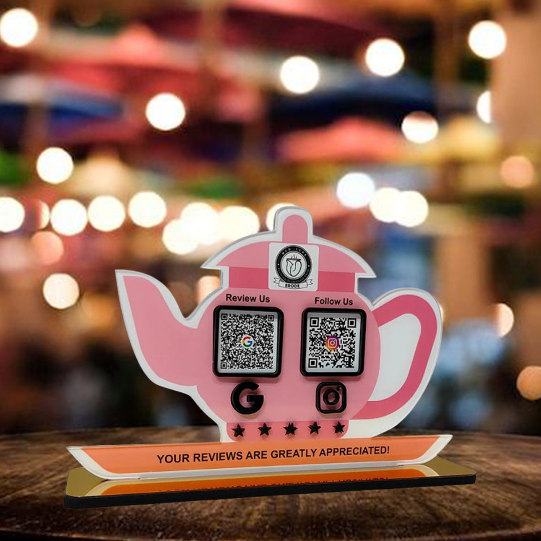 Kettle Shaped - Smart NFC 2-in-1 Tabletop Standee