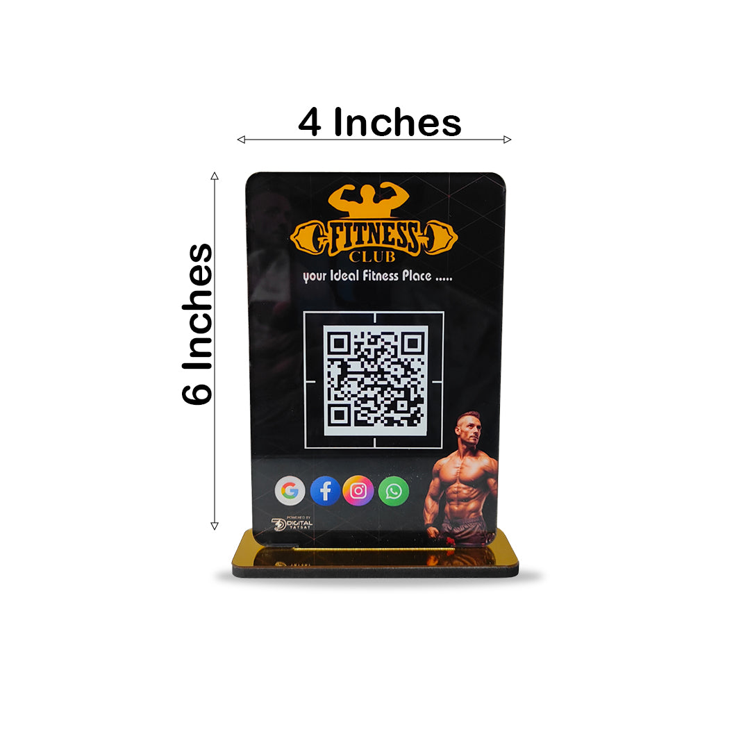 Premium All In One-Smart NFC Standee – Black Colour | For GYM
