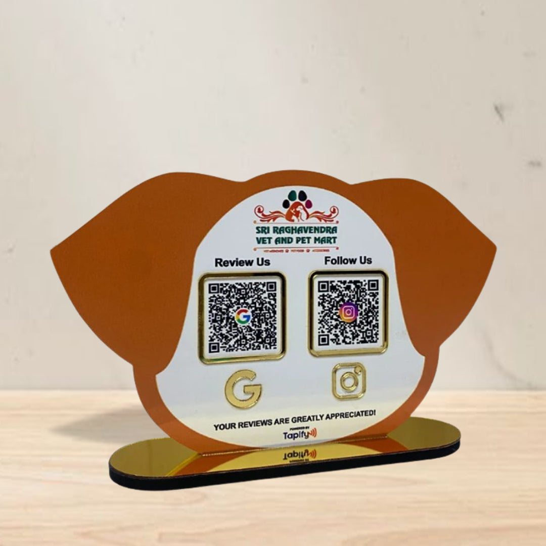 Pet Face Shape Smart NFC 2-in-1 Table Top Standee