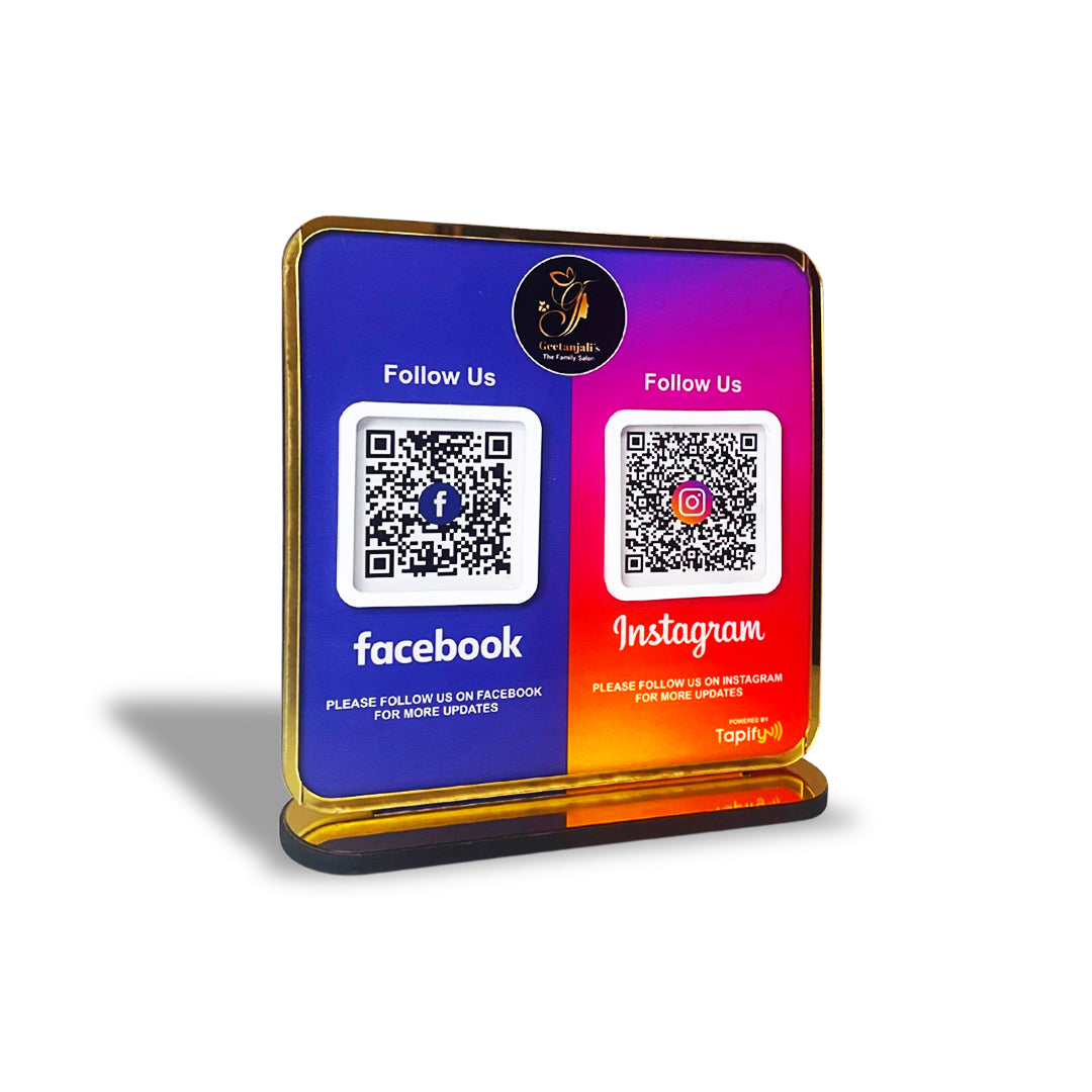 Smart NFC 2-in-1 Premium Standee – Facebook & Instagram Theme