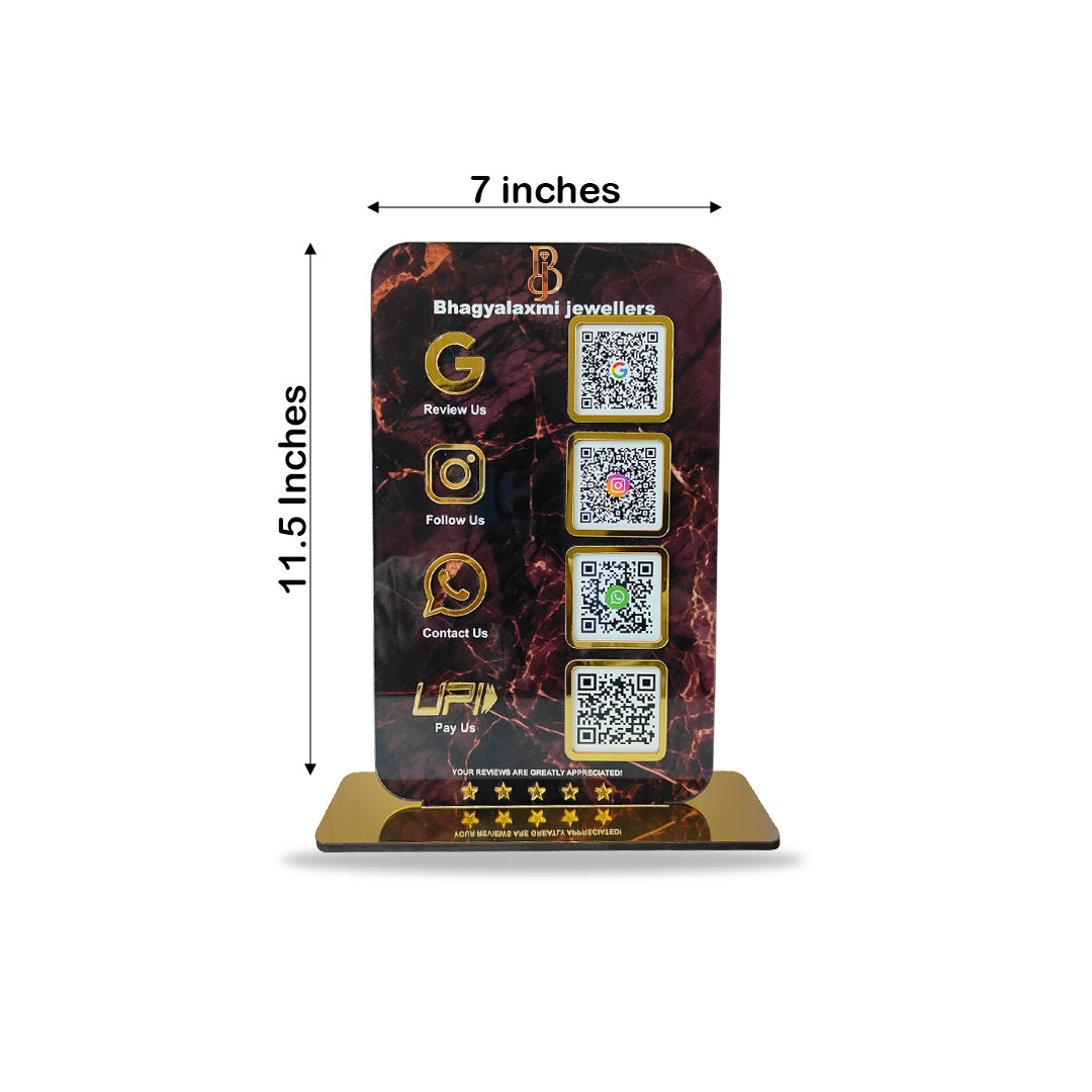 Smart NFC 4-in-1 Standee - Portrait Style - Custom Background