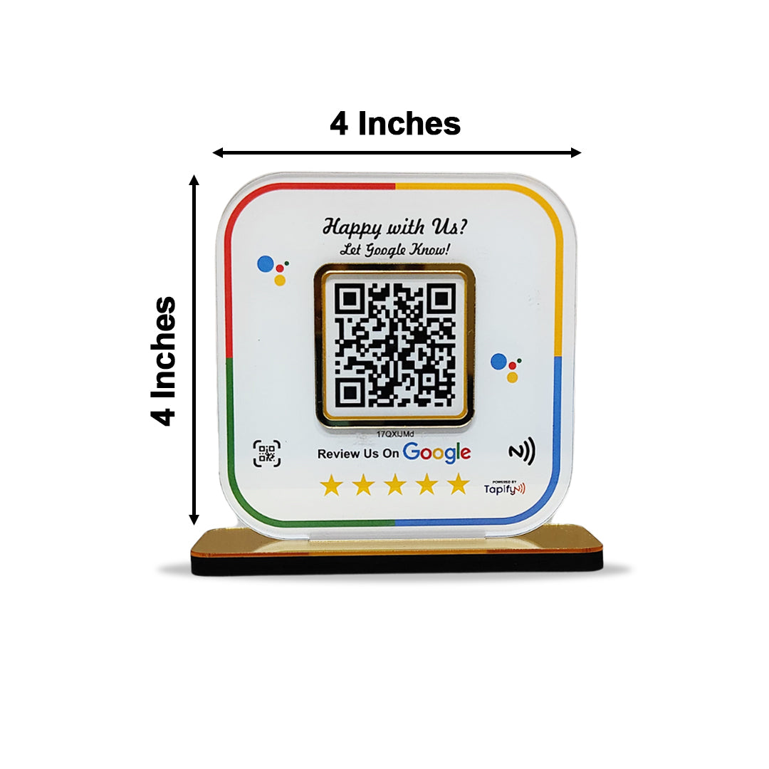 Tapify Mini – Google Review Standee (Without Logo, Fixed Design, Your Link Added)