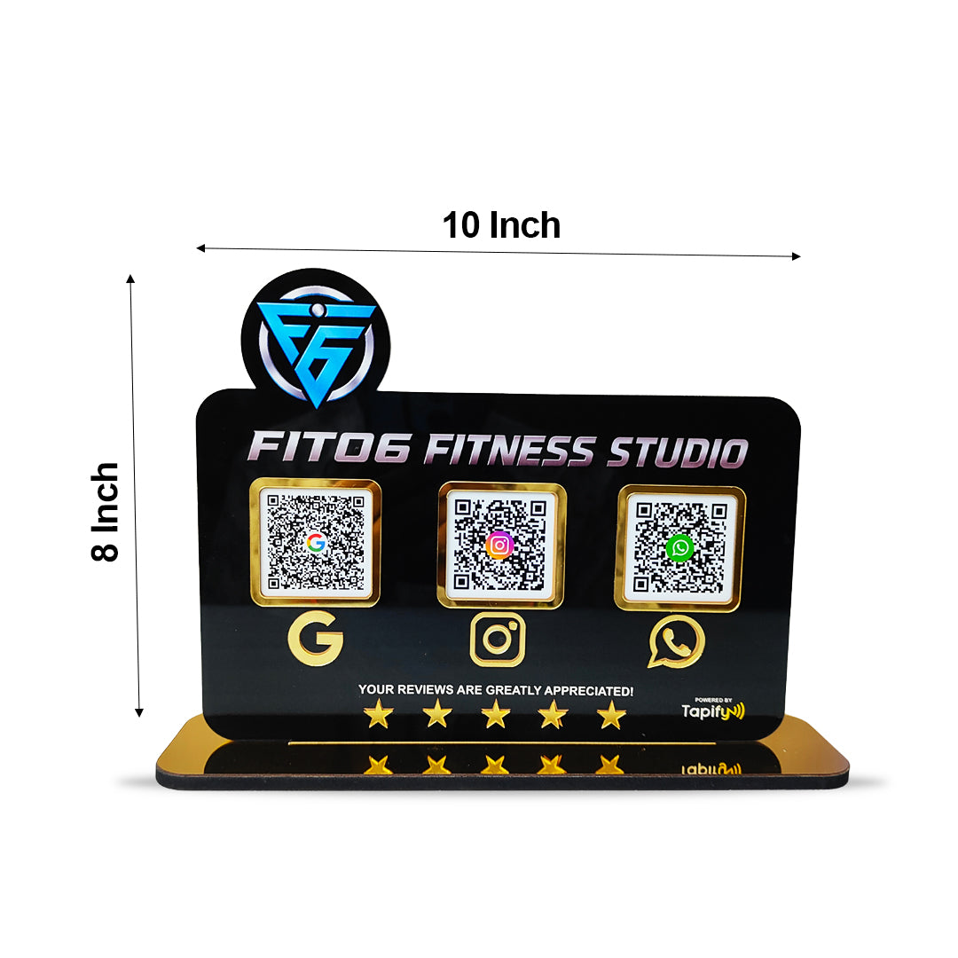 Smart NFC 3-in-1 Table Top Standee - Gym Logo Cutout