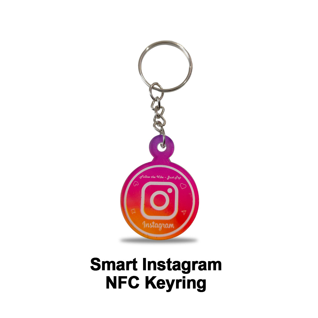 Smart NFC Instagram Keyring - without QR Code(Fixed Design, Your Link Added)