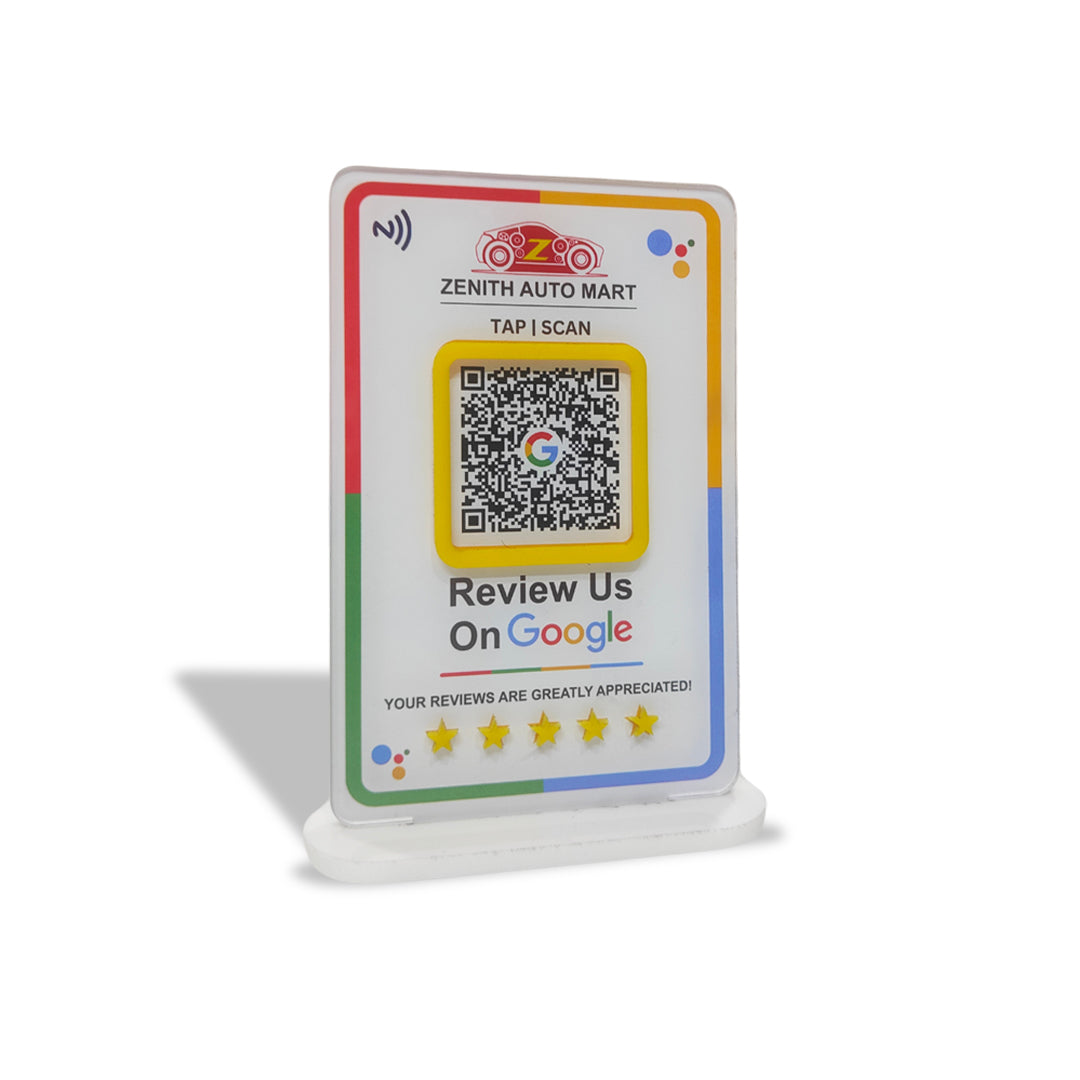 Smart NFC - 1 QR - Table Top - Google Review Standee