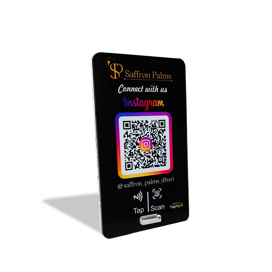 Insta Connect Smart NFC Single QR Tabletop Standee | Slanting Style