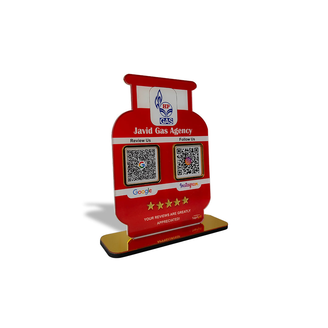 Gas cylinder Shaped - Smart NFC 2-in-1 Table Top Standee