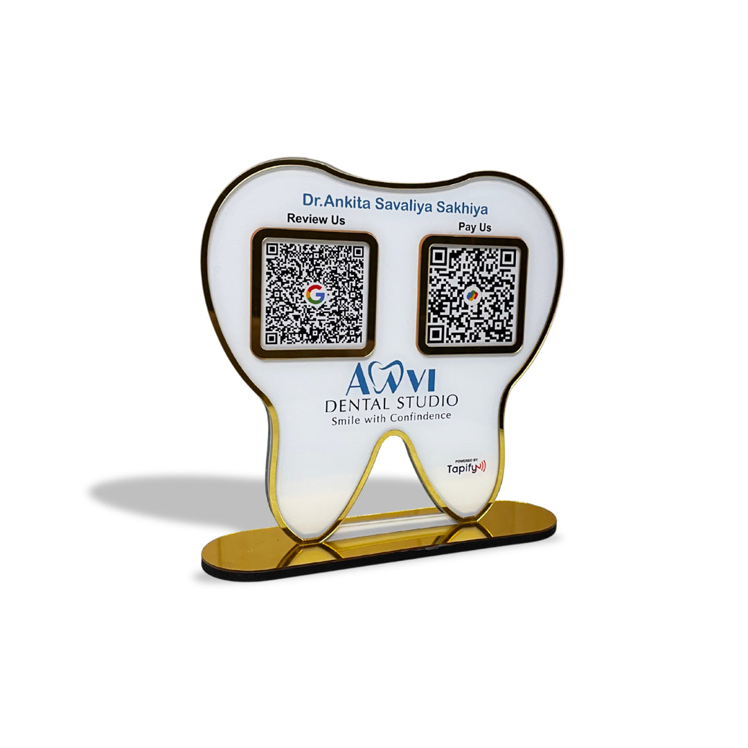 Dental Tooth Shaped Smart NFC 2-in-1 Standee - For Dentists