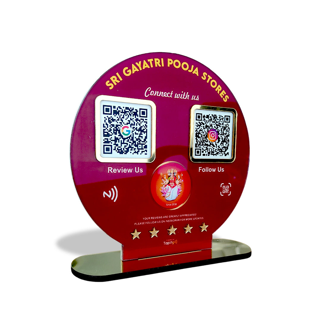 Circle Shape Smart NFC 2-in-1 Table Top Standee