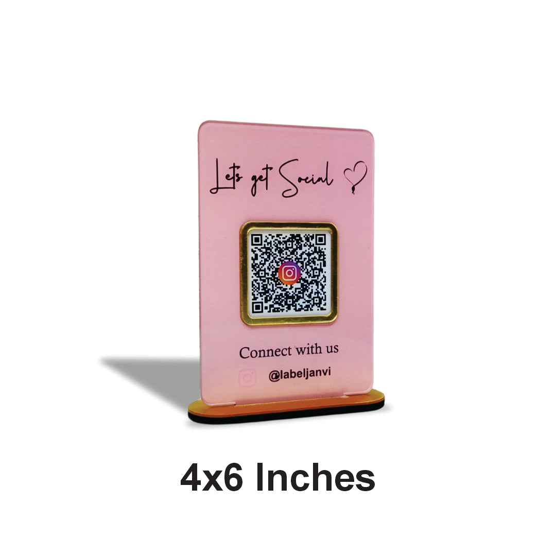 Smart NFC 1 QR Table Top Standee – Stylish Pink