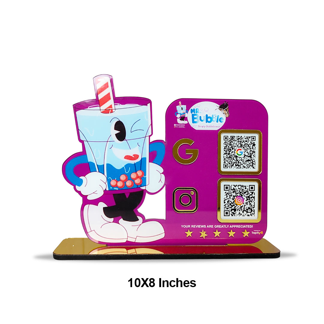 Glass Cutout Edition - Smart NFC 2QR Standee
