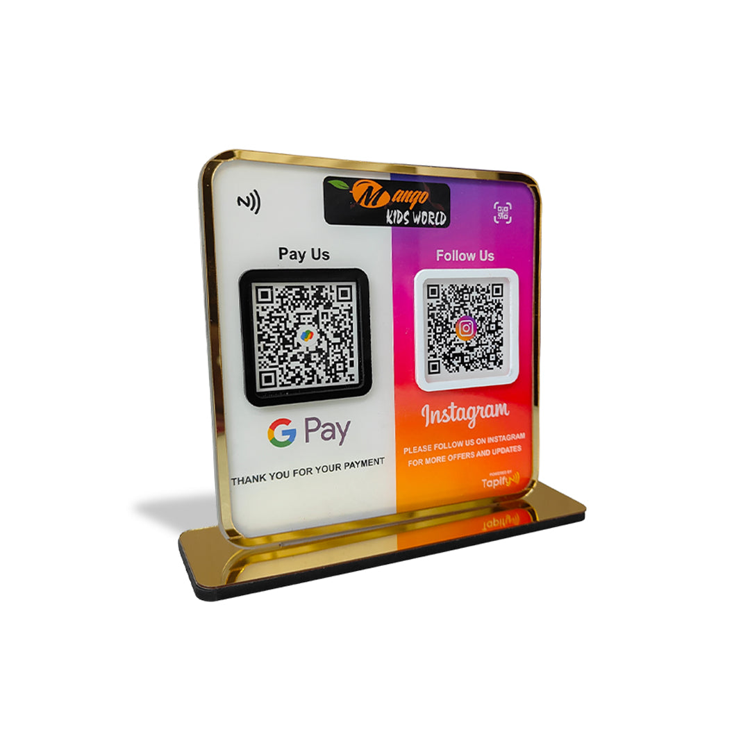 Smart NFC 2-in-1 Premium Standee – Google Pay & Instagram Theme