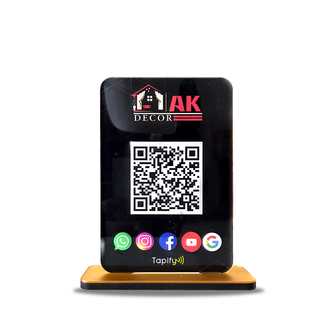 Premium All In One-Smart NFC Standee – Black Colour