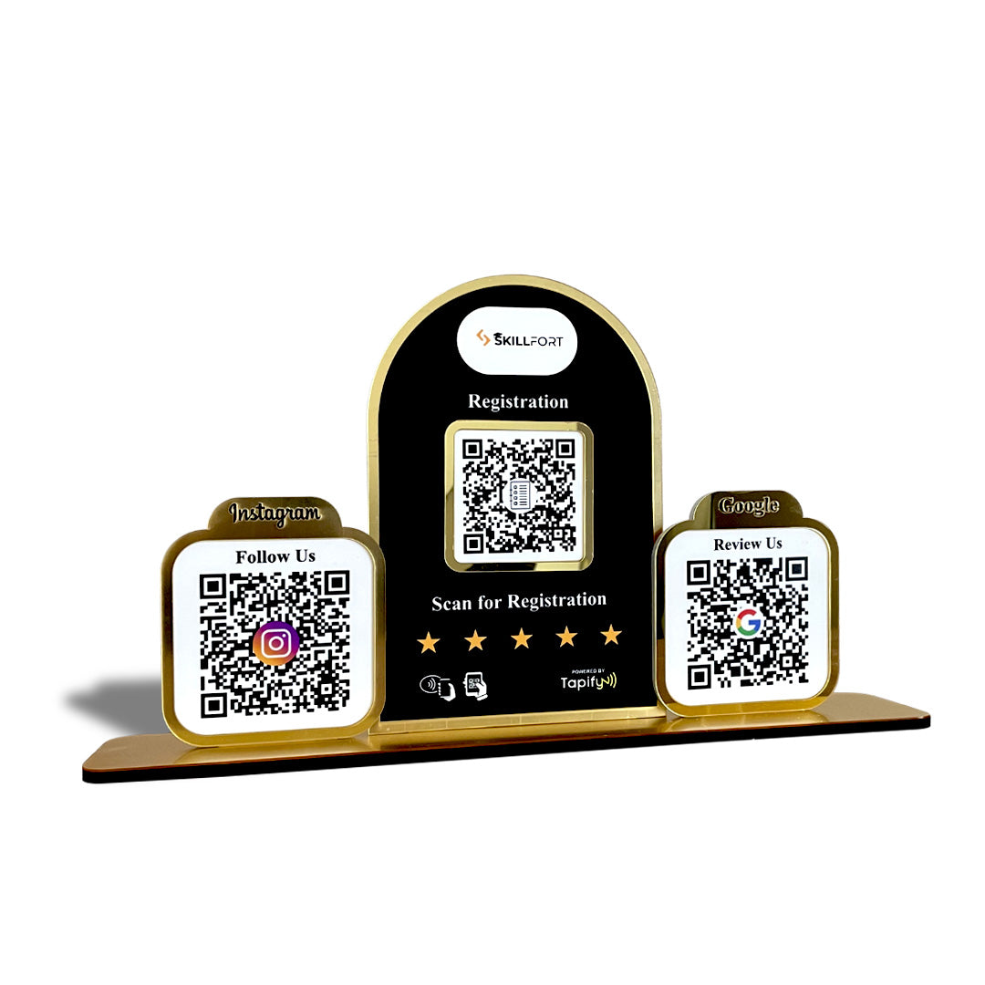 Premium Arch Shaped Smart NFC 3-in-1 Table Top Standee
