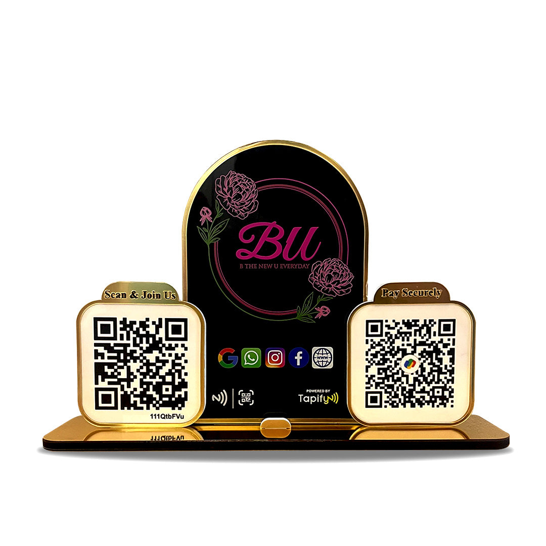 Premium Arch Shaped Smart NFC 2-in-1 Table Top Standee