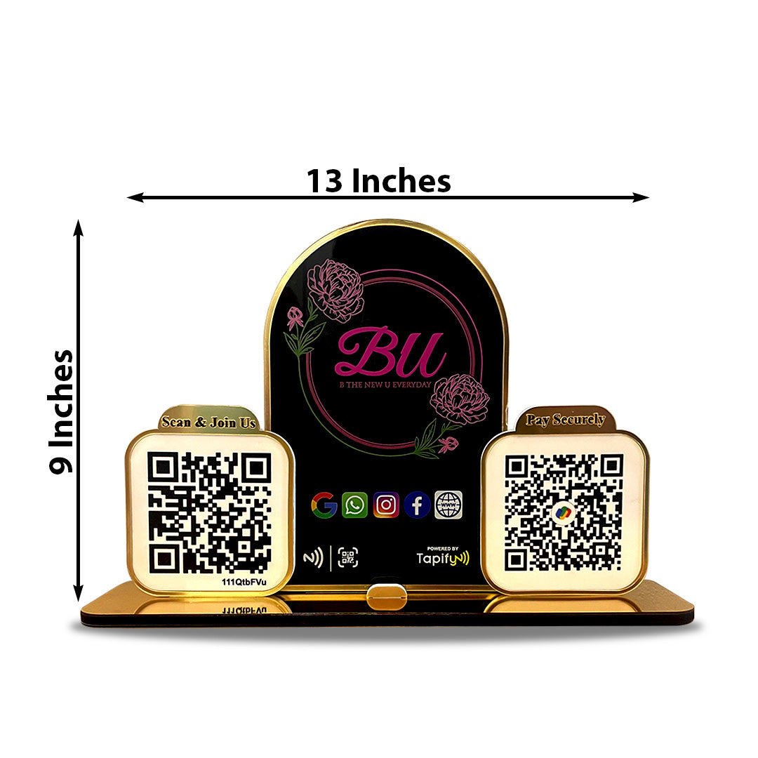 Premium Arch Shaped Smart NFC 2-in-1 Table Top Standee