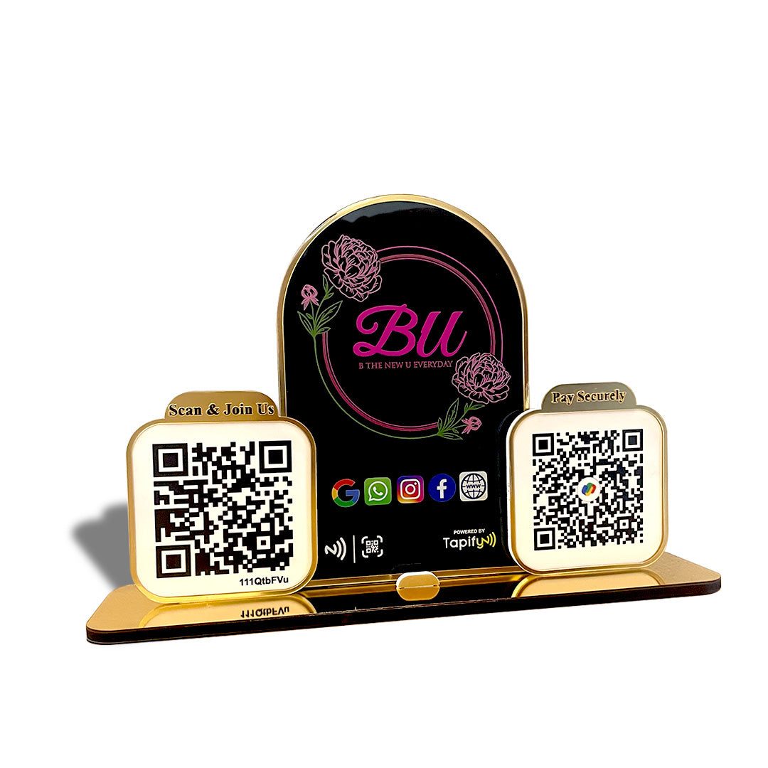 Premium Arch Shaped Smart NFC 2-in-1 Table Top Standee