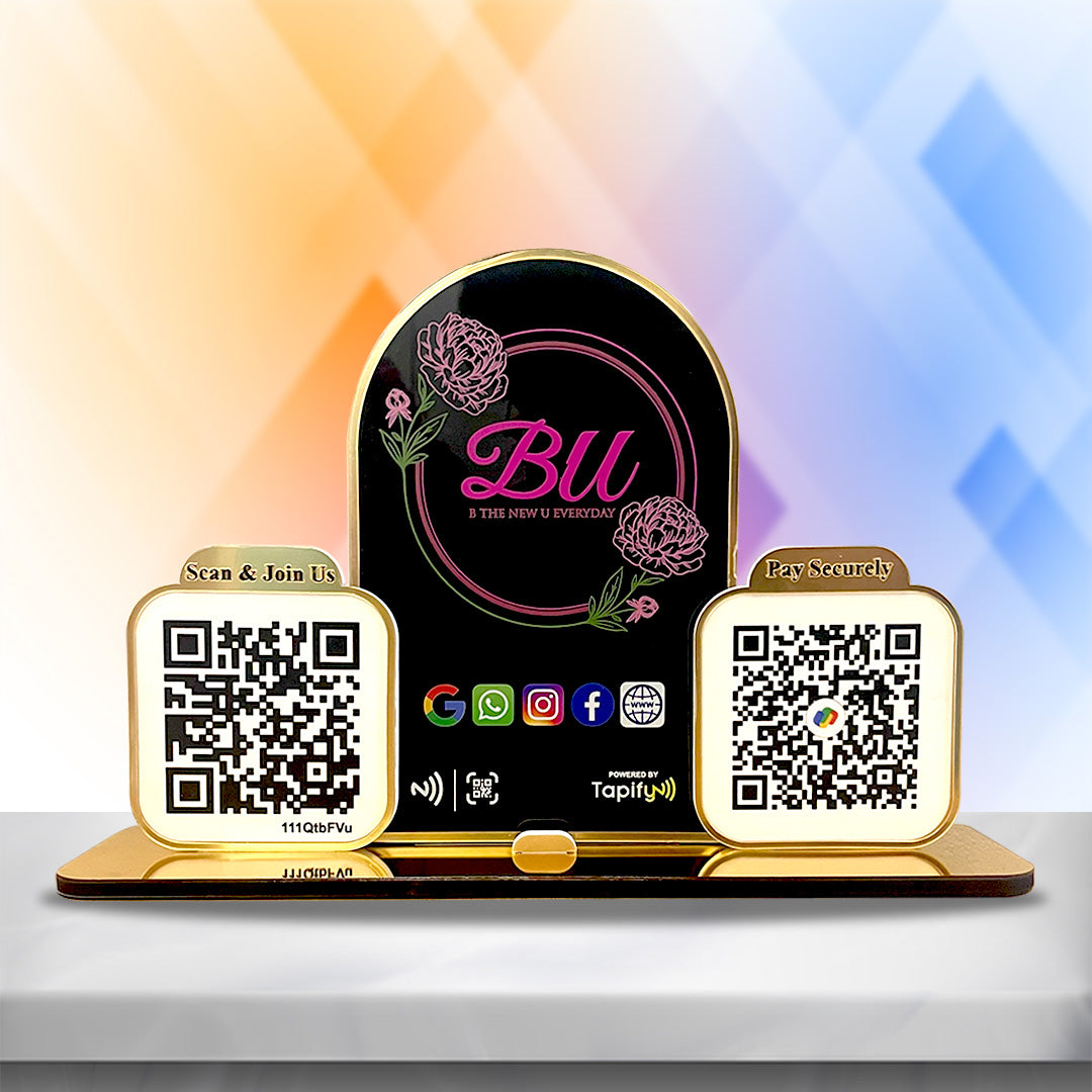 Premium Arch Shaped Smart NFC 2-in-1 Table Top Standee