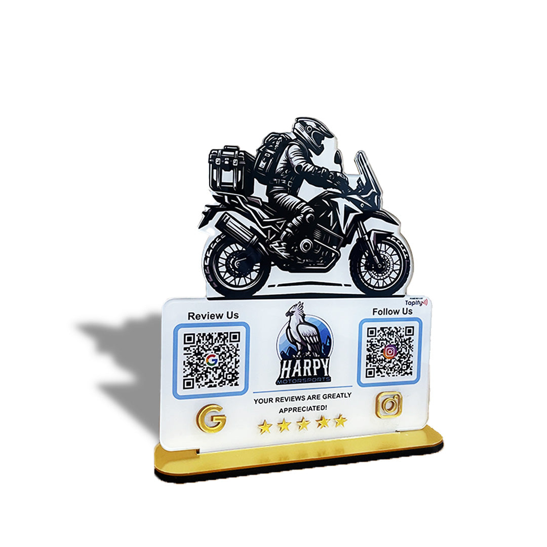 Bike Logo Cutout Edition - Smart NFC 2-in-1 Table Top Standee-II