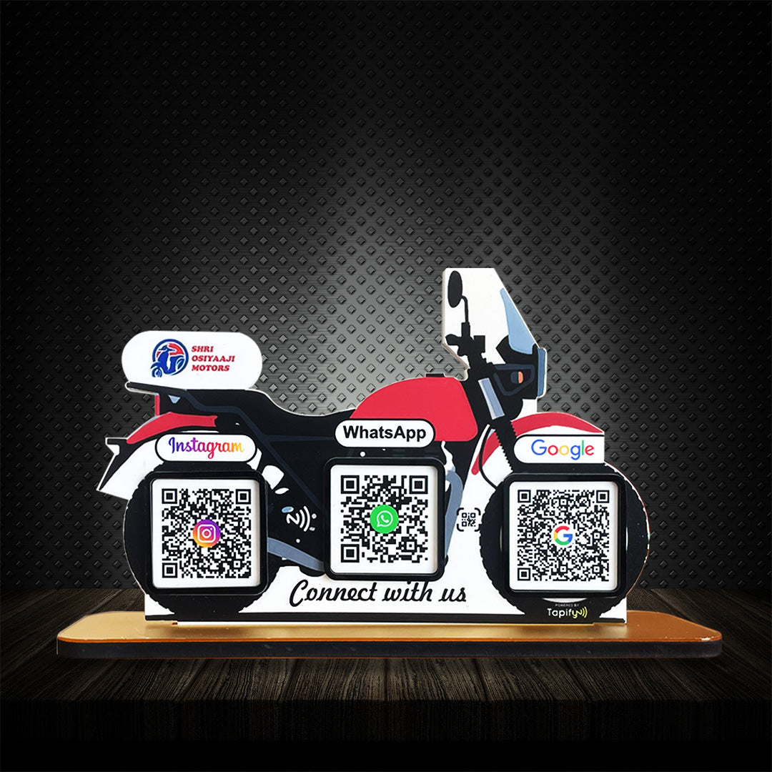 Adventure Bike Shaped - Smart NFC 3-in-1 Tabletop Standee