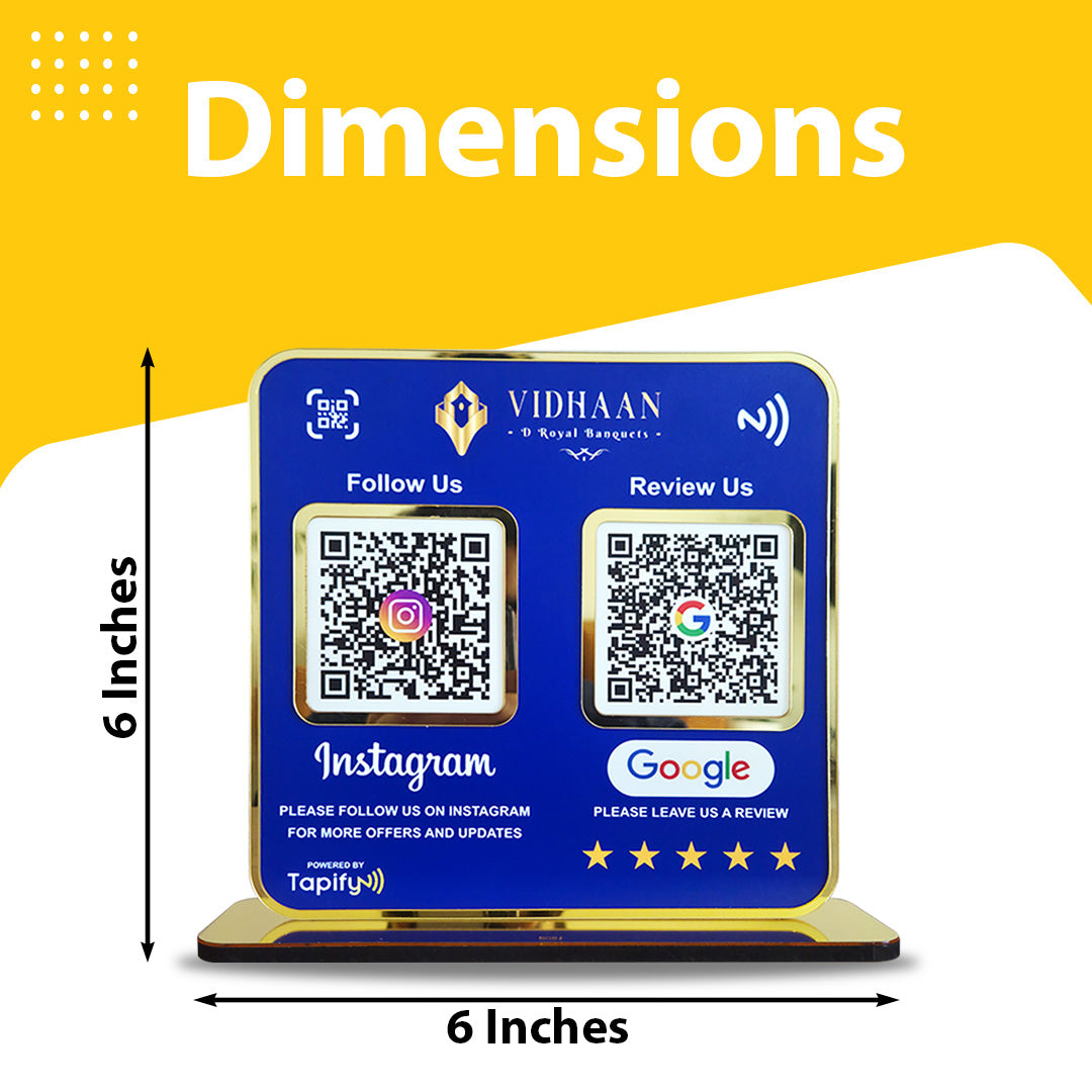 Premium Smart NFC 2-in-1 Table Top Standee - Blue Colour