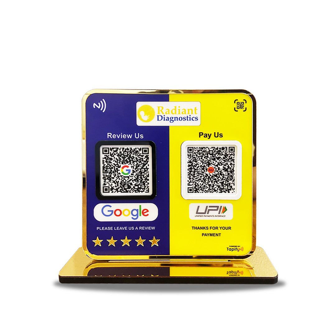 Smart NFC 2-in-1 Premium Standee – Google & UPI Theme
