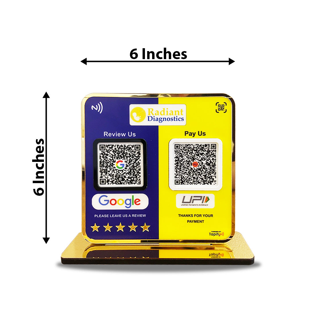 Smart NFC 2-in-1 Premium Standee – Google & UPI Theme