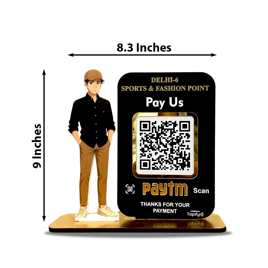 Boy Cutout Smart NFC 1QR Standee - Fashion