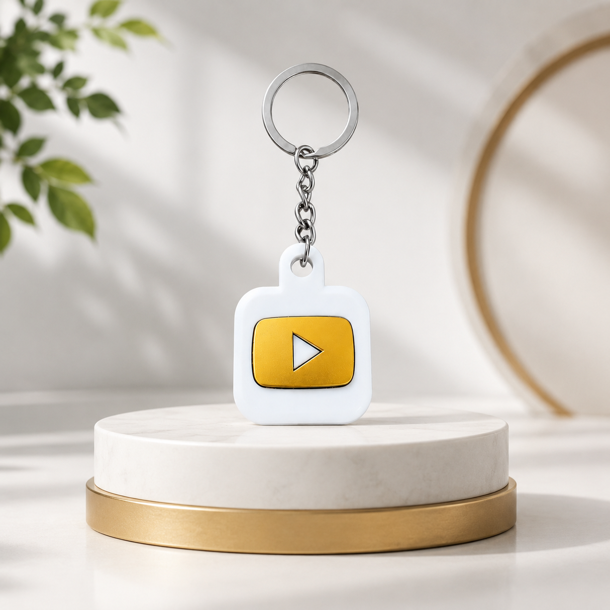 Smart NFC YouTube Keyring - without QR Code(Fixed Design, Your Link Added ) - Acrylic Logo