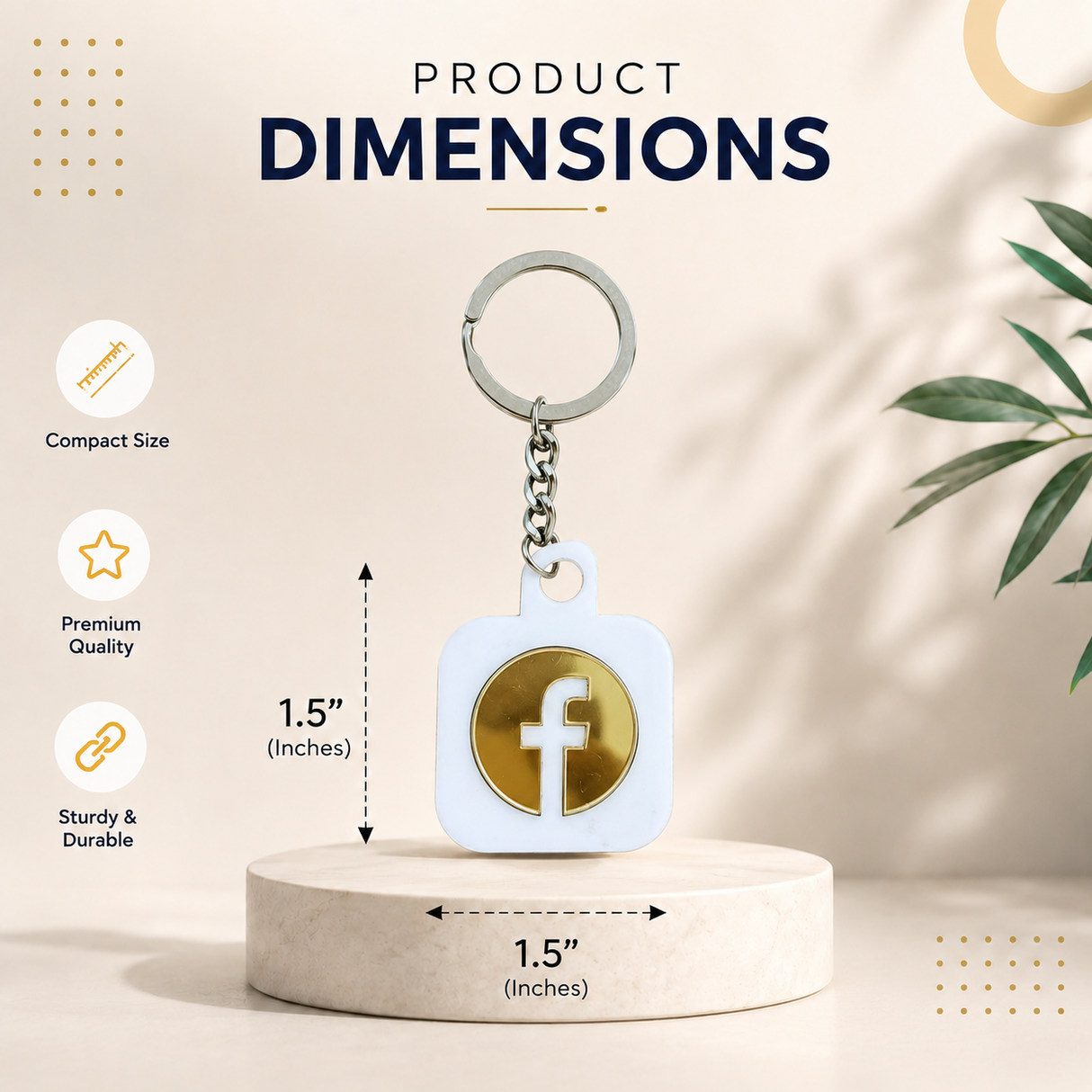 Smart NFC Facebook Keyring - without QR Code(Fixed Design, Your Link Added ) - Acrylic Logo