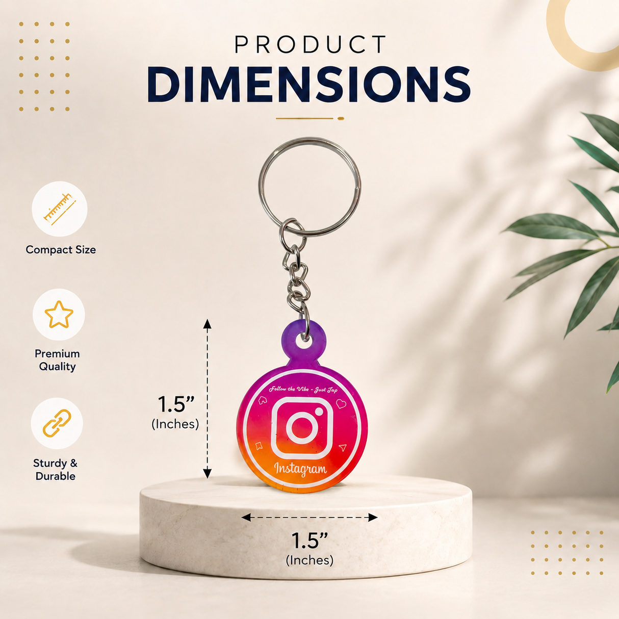 Smart NFC Instagram Keyring - without QR Code(Fixed Design, Your Link Added)