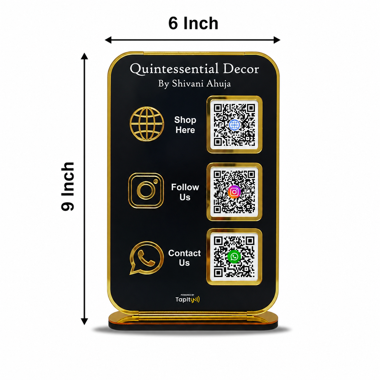 Premium Smart NFC 3-in-1 Table Top Standee | Portrait Style