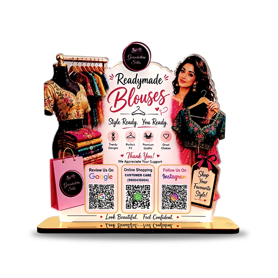 Smart NFC 3-in-1 Standee – Boutique Fashion Edition – For Women's Clothing Stores
