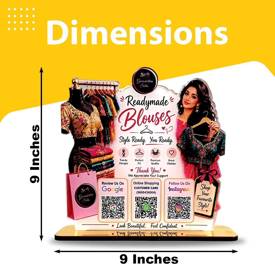 Smart NFC 3-in-1 Standee – Boutique Fashion Edition – For Women's Clothing Stores