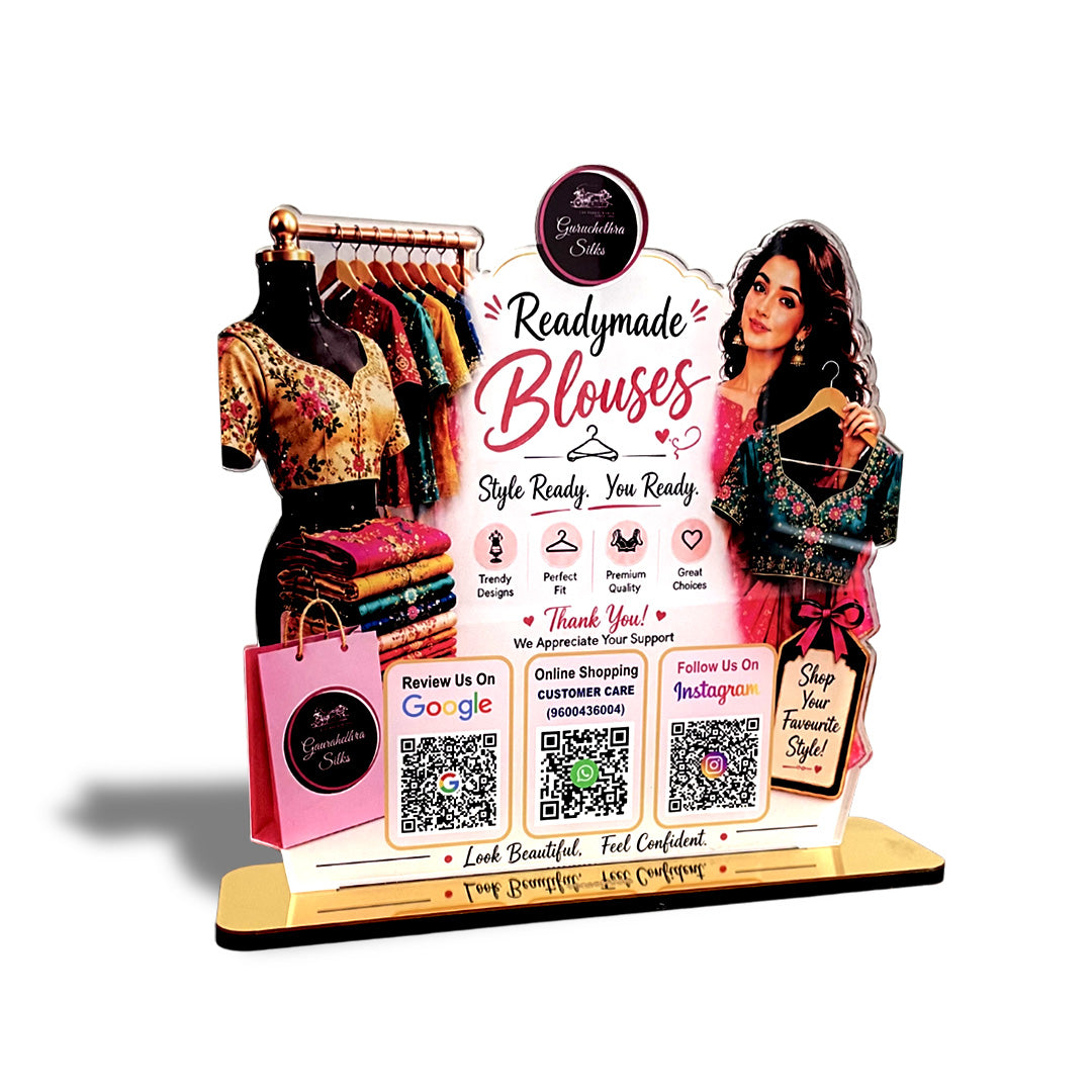 Smart NFC 3-in-1 Standee – Boutique Fashion Edition – For Women's Clothing Stores