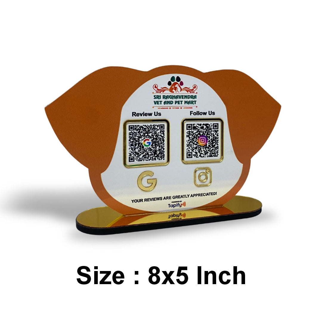 Pet Face Shape Smart NFC 2-in-1 Table Top Standee