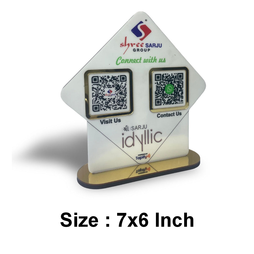 Diamond Shape Smart NFC 2-in-1 Table Top Standee