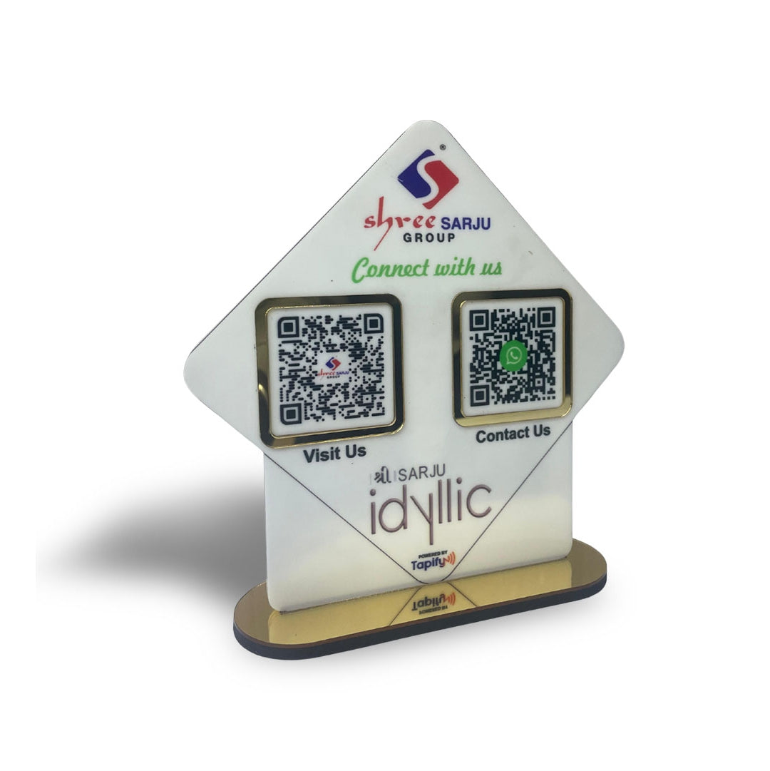 Diamond Shape Smart NFC 2-in-1 Table Top Standee