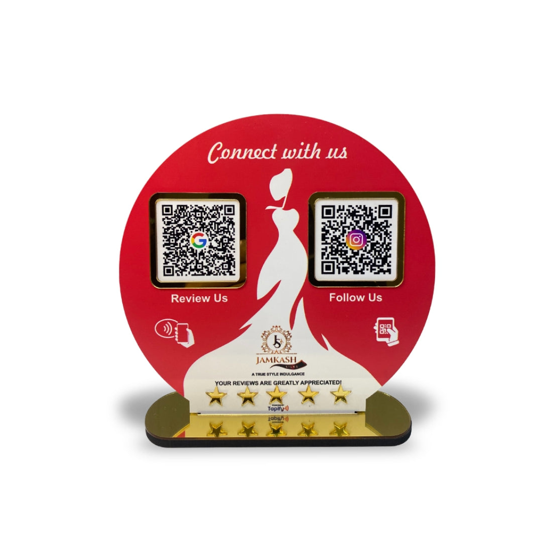 Circle Shape Smart NFC 2-in-1 Table Top Standee