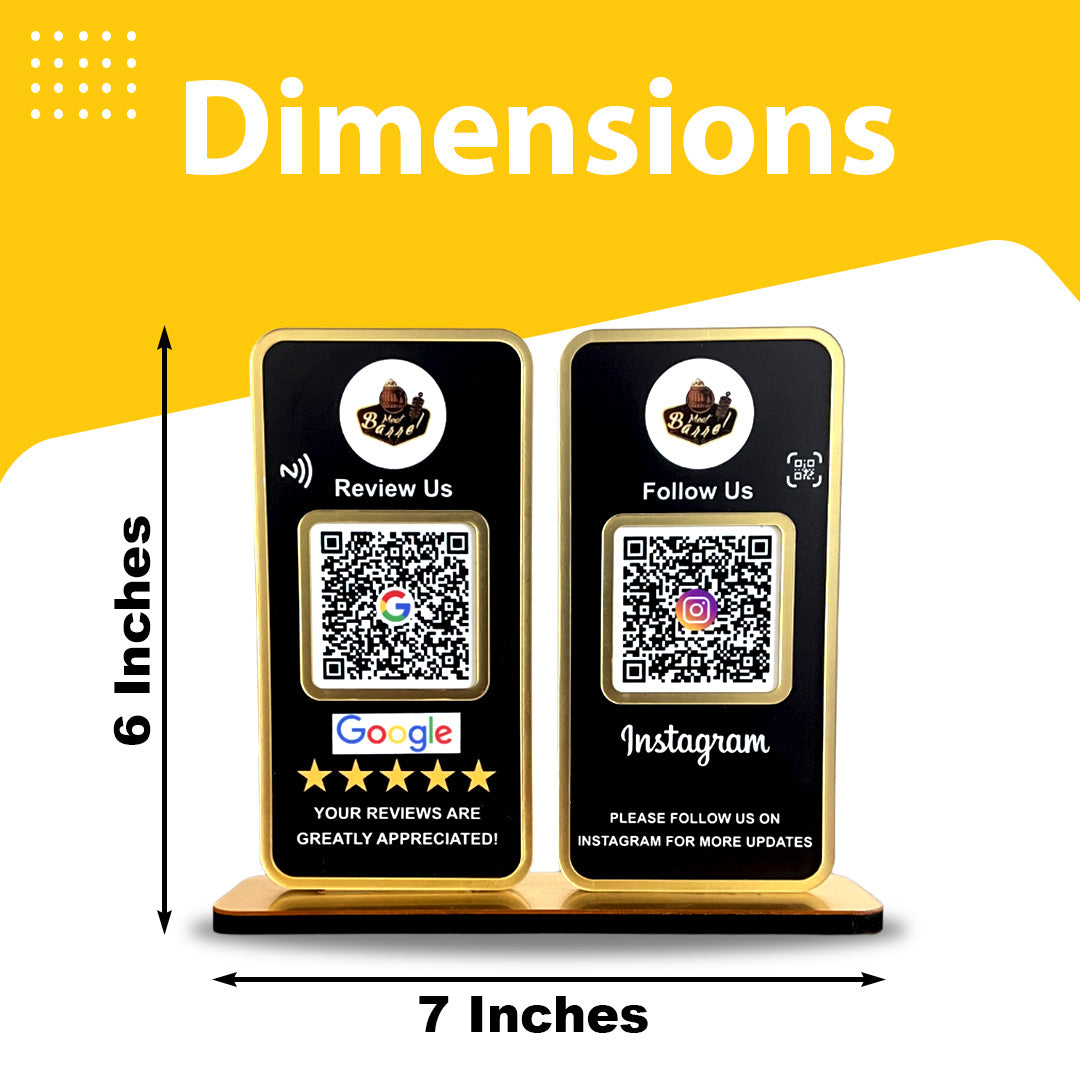New Premium |Social Media Theme Edition | 2 in 1 Smart NFC Standee For - Google and Instagram - Black Theme