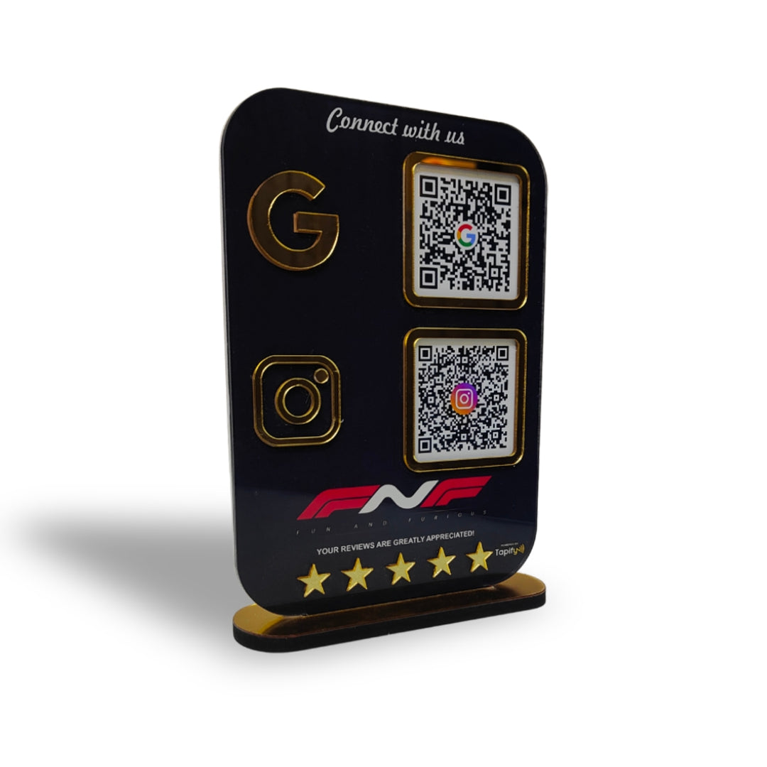 Smart NFC 2-in-1 Table Top Standee | Black Colour | Portrait Style